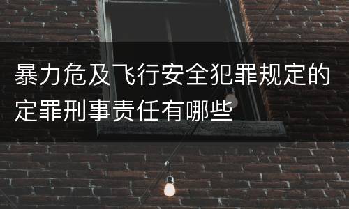 暴力危及飞行安全犯罪规定的定罪刑事责任有哪些
