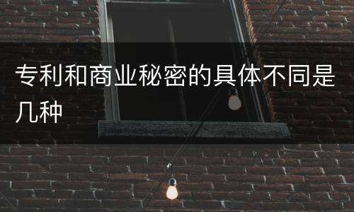 专利和商业秘密的具体不同是几种