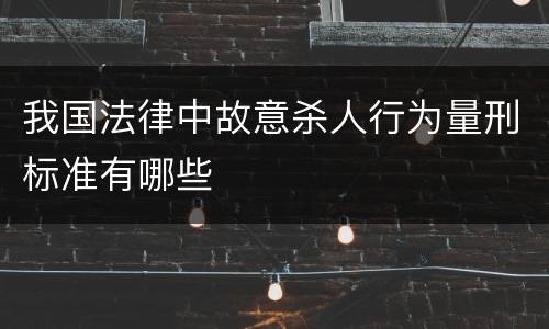 我国法律中故意杀人行为量刑标准有哪些