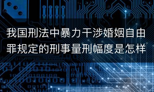 我国刑法中暴力干涉婚姻自由罪规定的刑事量刑幅度是怎样的