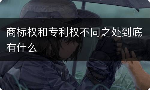 商标权和专利权不同之处到底有什么