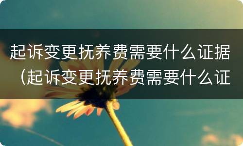 起诉变更抚养费需要什么证据（起诉变更抚养费需要什么证据材料）