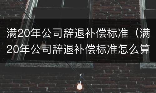 满20年公司辞退补偿标准（满20年公司辞退补偿标准怎么算）