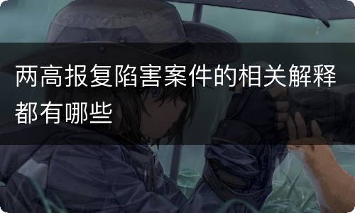 两高报复陷害案件的相关解释都有哪些