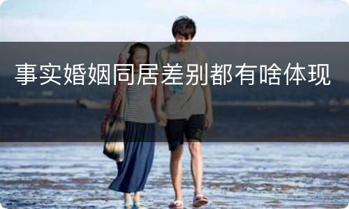 事实婚姻同居差别都有啥体现