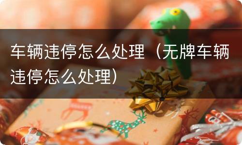 车辆违停怎么处理（无牌车辆违停怎么处理）
