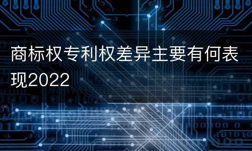 商标权专利权差异主要有何表现2022