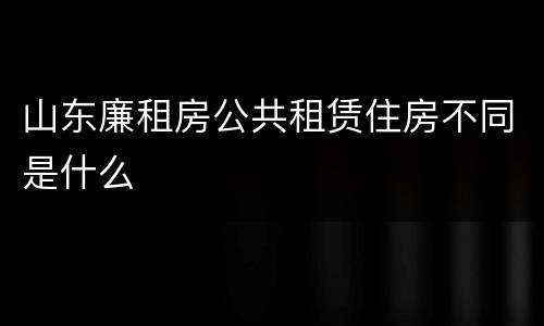 山东廉租房公共租赁住房不同是什么