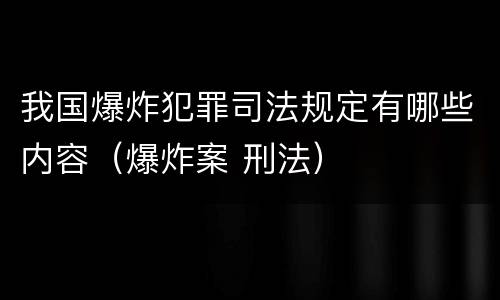 我国爆炸犯罪司法规定有哪些内容（爆炸案 刑法）