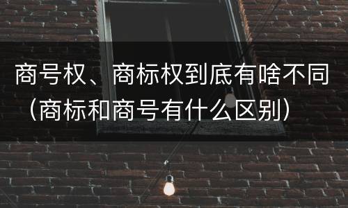 商号权、商标权到底有啥不同（商标和商号有什么区别）
