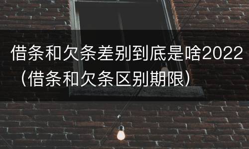 借条和欠条差别到底是啥2022（借条和欠条区别期限）