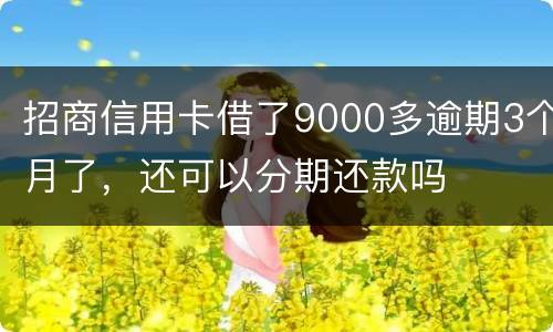 招商信用卡借了9000多逾期3个月了，还可以分期还款吗