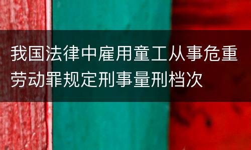 我国法律中雇用童工从事危重劳动罪规定刑事量刑档次