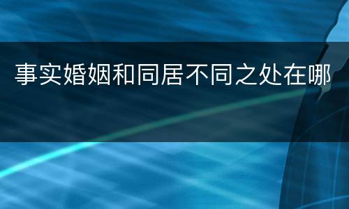 事实婚姻和同居不同之处在哪