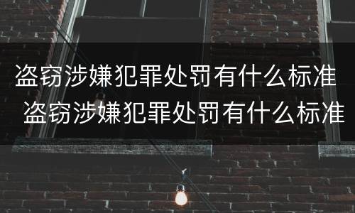 盗窃涉嫌犯罪处罚有什么标准 盗窃涉嫌犯罪处罚有什么标准吗