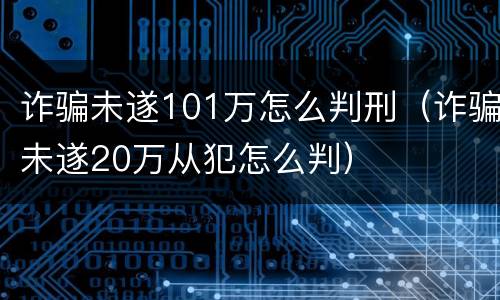 诈骗未遂101万怎么判刑（诈骗未遂20万从犯怎么判）