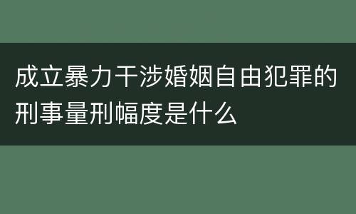 成立暴力干涉婚姻自由犯罪的刑事量刑幅度是什么