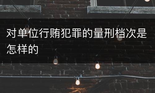 对单位行贿犯罪的量刑档次是怎样的
