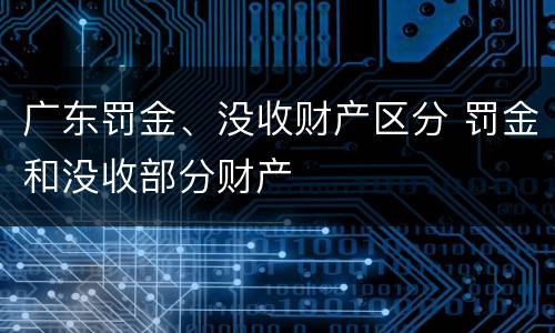广东罚金、没收财产区分 罚金和没收部分财产