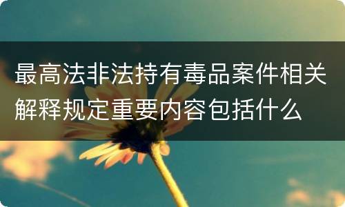 最高法非法持有毒品案件相关解释规定重要内容包括什么