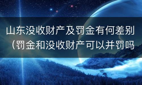 山东没收财产及罚金有何差别（罚金和没收财产可以并罚吗）
