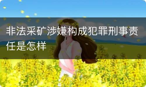 非法采矿涉嫌构成犯罪刑事责任是怎样