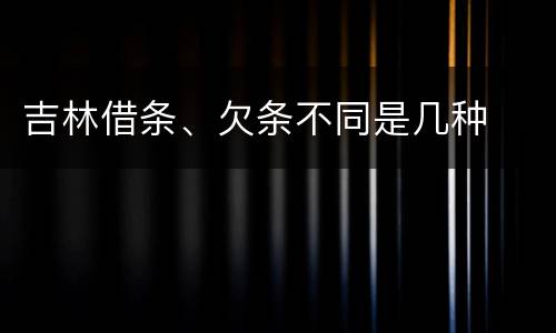 吉林借条、欠条不同是几种
