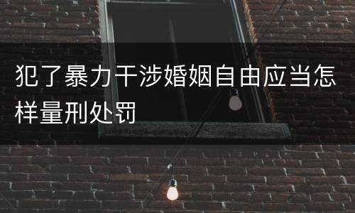犯了暴力干涉婚姻自由应当怎样量刑处罚