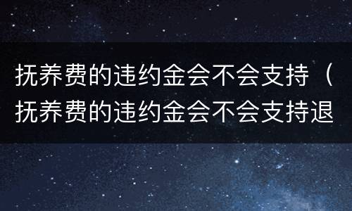 抚养费的违约金会不会支持（抚养费的违约金会不会支持退还）