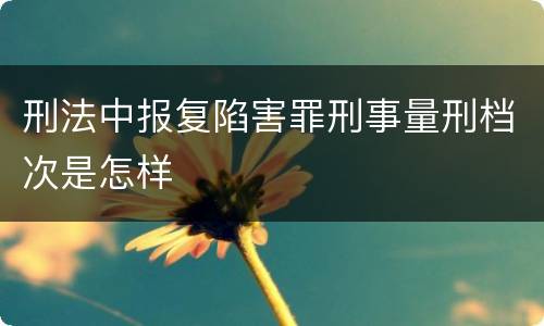 刑法中报复陷害罪刑事量刑档次是怎样