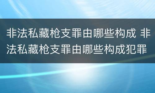 非法私藏枪支罪由哪些构成 非法私藏枪支罪由哪些构成犯罪