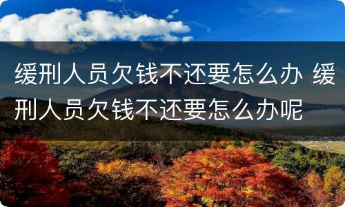 缓刑人员欠钱不还要怎么办 缓刑人员欠钱不还要怎么办呢