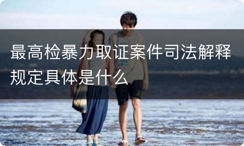 最高检暴力取证案件司法解释规定具体是什么