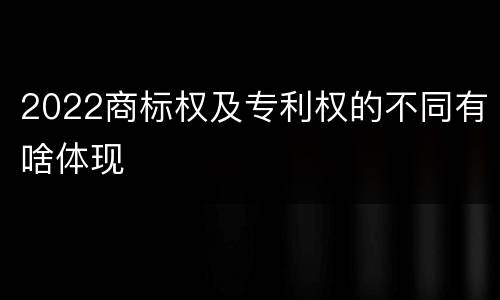 2022商标权及专利权的不同有啥体现
