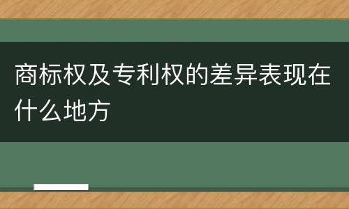 商标权及专利权的差异表现在什么地方