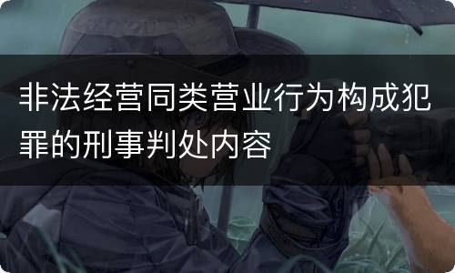 非法经营同类营业行为构成犯罪的刑事判处内容