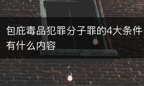 包庇毒品犯罪分子罪的4大条件有什么内容