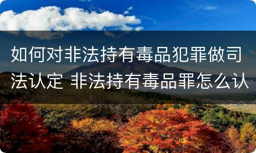 如何对非法持有毒品犯罪做司法认定 非法持有毒品罪怎么认定