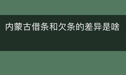 内蒙古借条和欠条的差异是啥