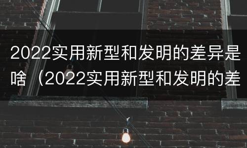 2022实用新型和发明的差异是啥（2022实用新型和发明的差异是啥啊）