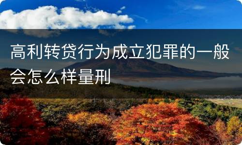 高利转贷行为成立犯罪的一般会怎么样量刑