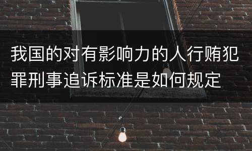 我国的对有影响力的人行贿犯罪刑事追诉标准是如何规定