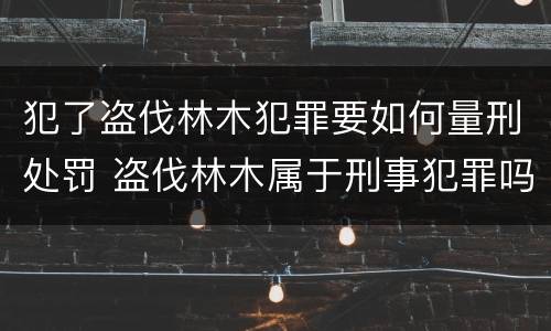 犯了盗伐林木犯罪要如何量刑处罚 盗伐林木属于刑事犯罪吗