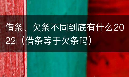 借条、欠条不同到底有什么2022（借条等于欠条吗）