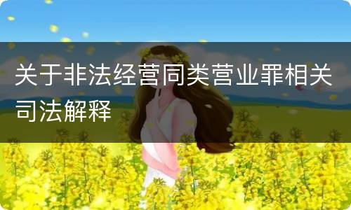 关于非法经营同类营业罪相关司法解释