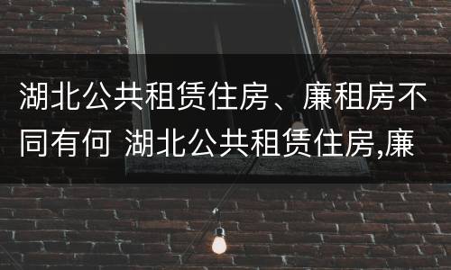 湖北公共租赁住房、廉租房不同有何 湖北公共租赁住房,廉租房不同有何影响