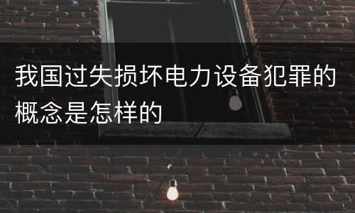 我国过失损坏电力设备犯罪的概念是怎样的