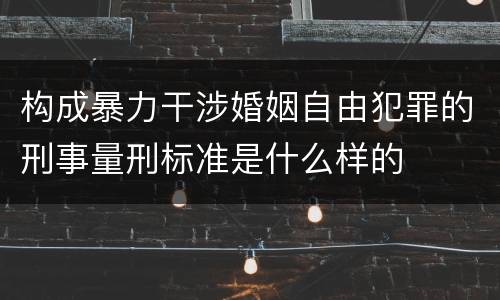 构成暴力干涉婚姻自由犯罪的刑事量刑标准是什么样的