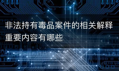 非法持有毒品案件的相关解释重要内容有哪些