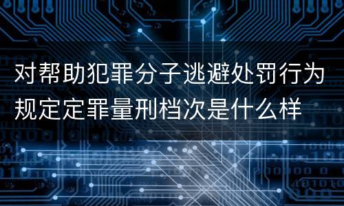 对帮助犯罪分子逃避处罚行为规定定罪量刑档次是什么样